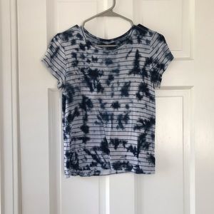 american eagle striped tie dye tee